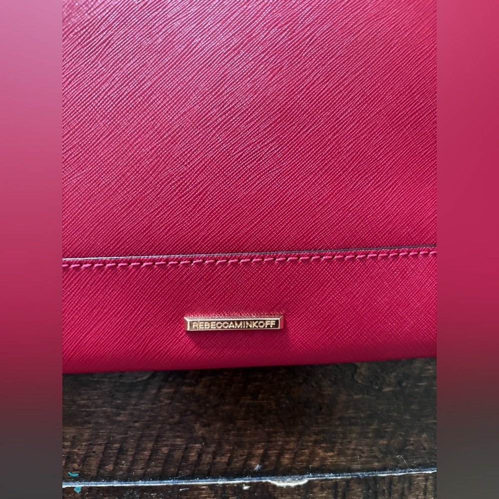 Rebecca Minkoff Red Saffiano Leather Envelope Clutch - Picture 3 of 8